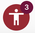 An icon of a person with their arms stretched straight out to the sides. At the top of the icon is a small circle with the number three inside of it. 